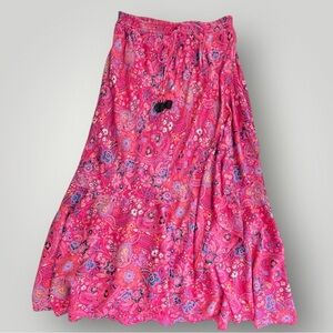 Lola P. Floral Midi Skirt
